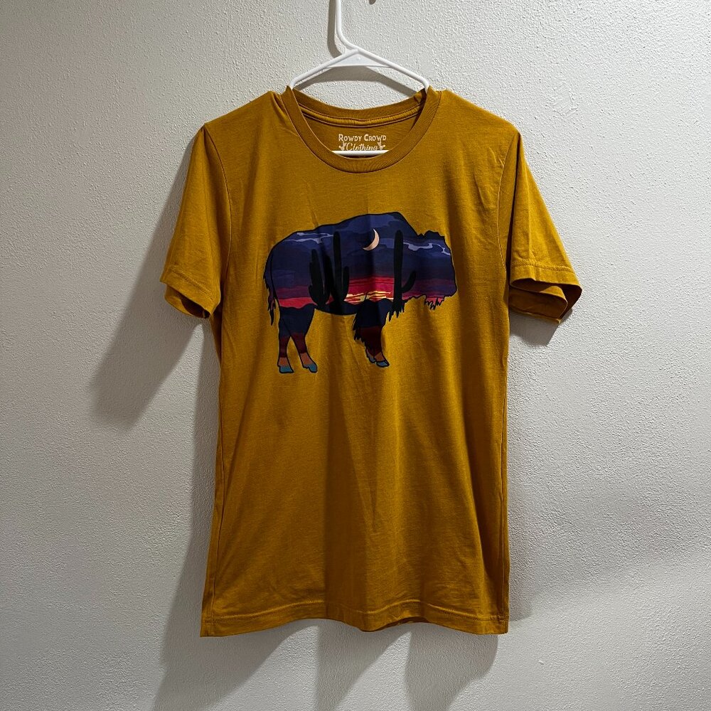 ROWDY CROWD Women's/Unisex Dark Yellow Southwest Buffalo T-Shirt - Size M